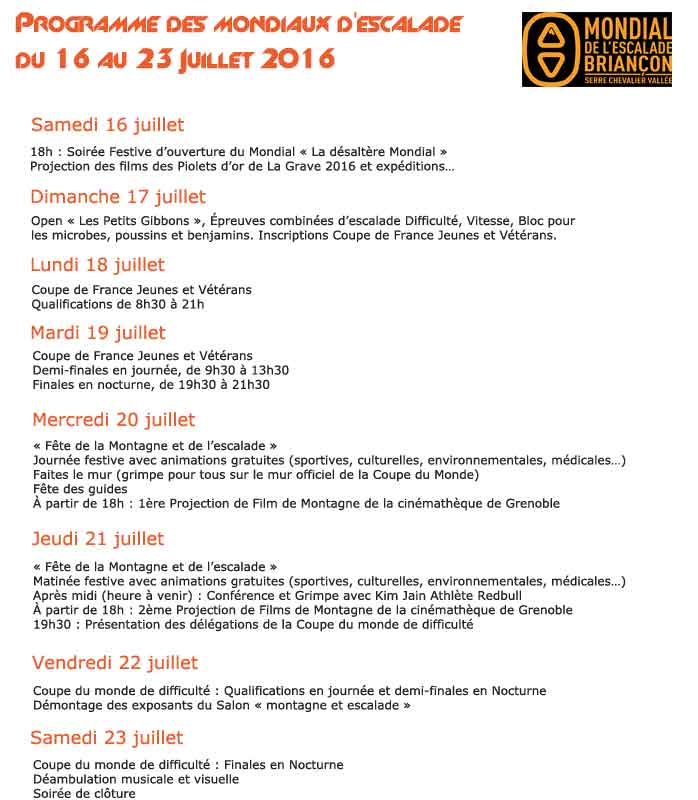 programme mondiaux escalade