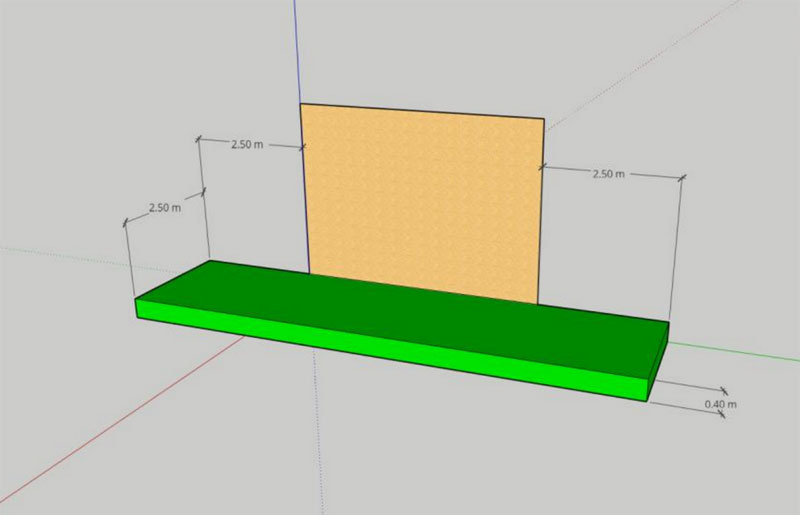 Zone de protection pour pan d’escalade vertical